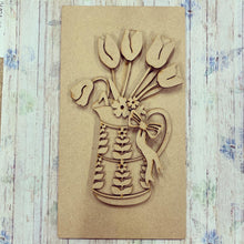 HC094 - MDF Layered Tulip Jug Scene Plaque - Olifantjie - Wooden - MDF - Lasercut - Blank - Craft - Kit - Mixed Media - UK
