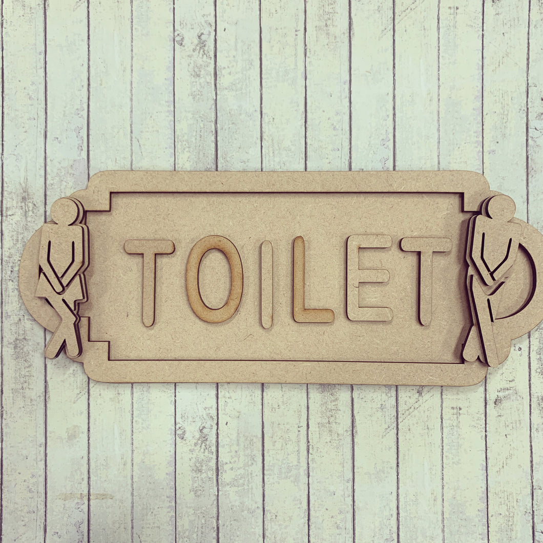SS096 - MDF Toilet People Theme Personalised Street Sign - Small (6 letters) - Olifantjie - Wooden - MDF - Lasercut - Blank - Craft - Kit - Mixed Media - UK
