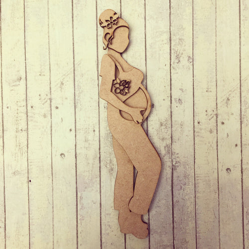 SJ119 - MDF Pregnant Lady - Olifantjie - Wooden - MDF - Lasercut - Blank - Craft - Kit - Mixed Media - UK