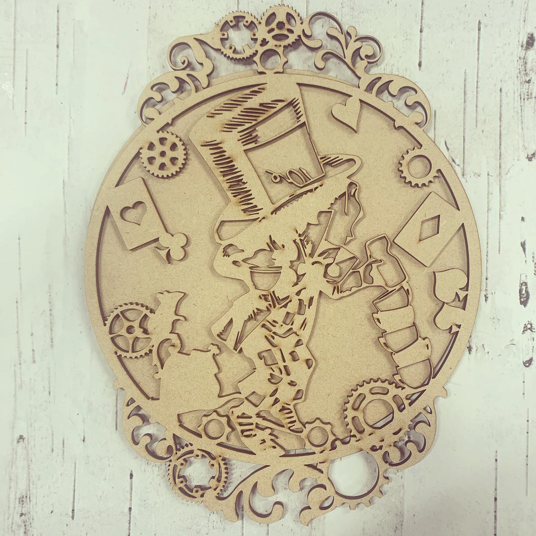 BD018 - MDF Alice in Wonderland Bonnita Doodles Design - Madhatter - Olifantjie - Wooden - MDF - Lasercut - Blank - Craft - Kit - Mixed Media - UK