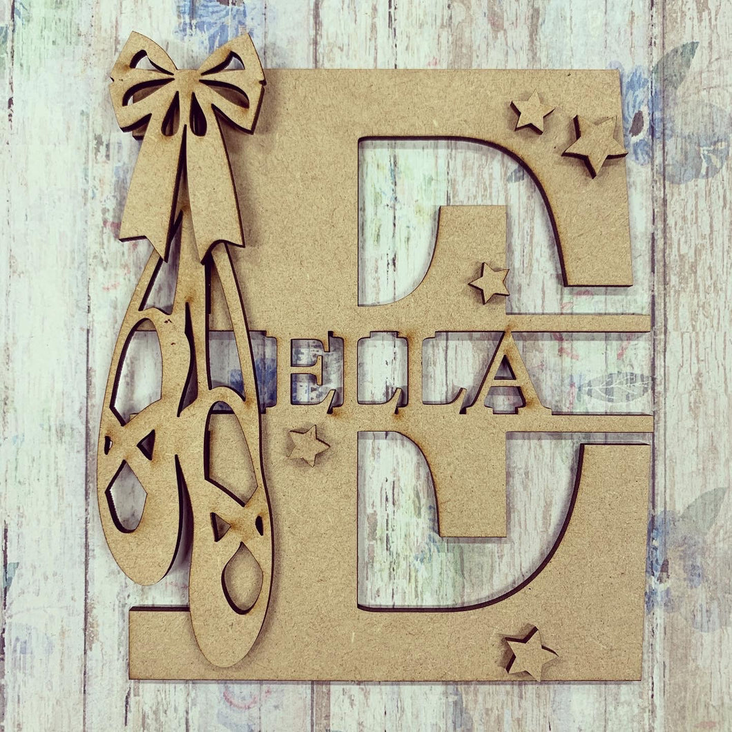 FL003 - MDF Ballerina Personalised Split Letter - Olifantjie - Wooden - MDF - Lasercut - Blank - Craft - Kit - Mixed Media - UK
