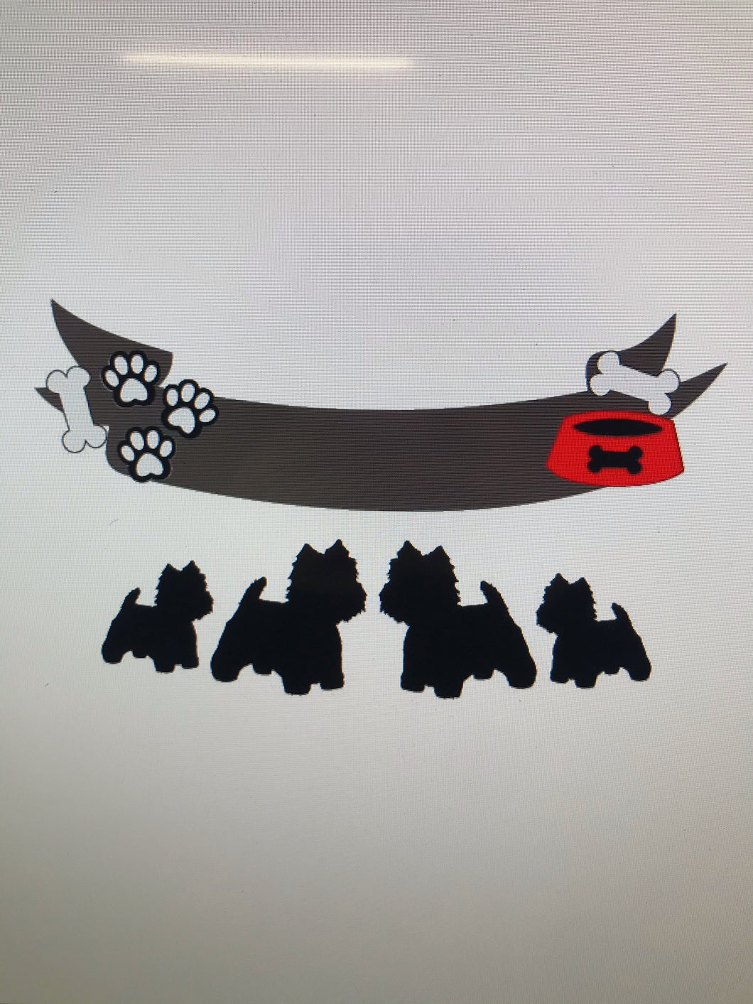 FA026 - MDF Westie Family Set - Olifantjie - Wooden - MDF - Lasercut - Blank - Craft - Kit - Mixed Media - UK