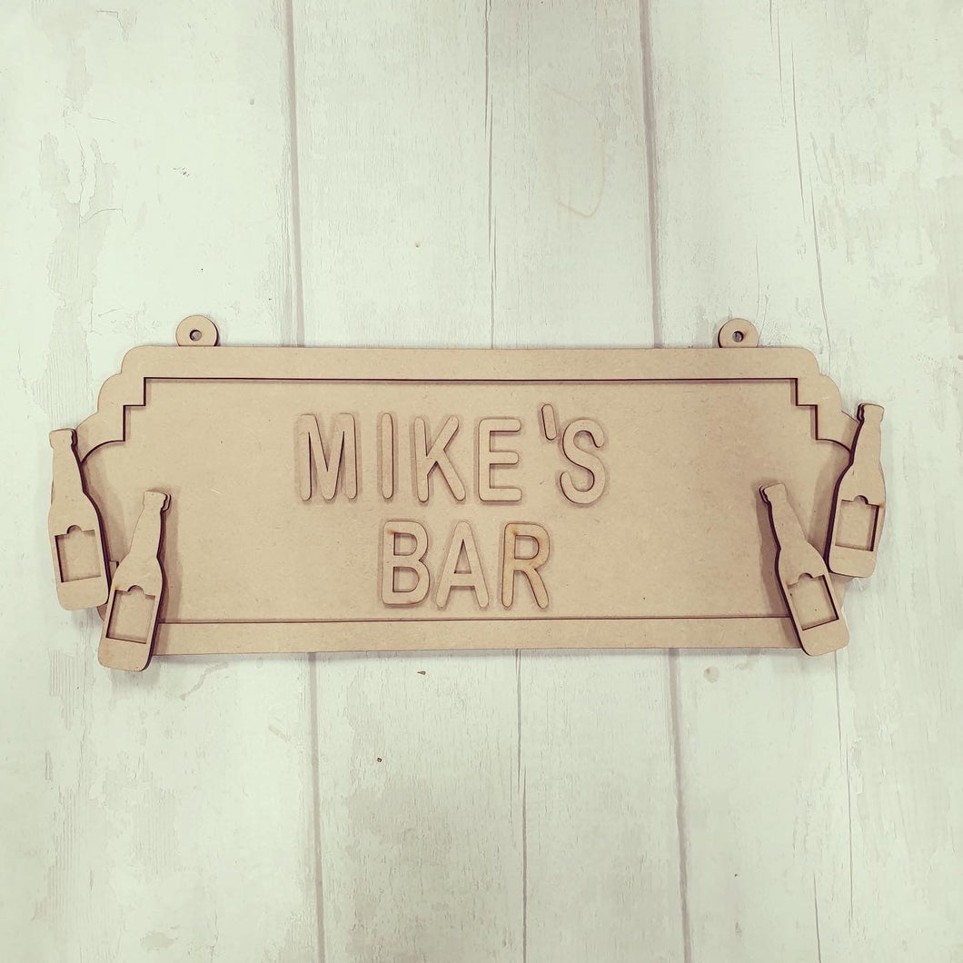 SS124 - MDF Beer Themed Personalised Double Height Street Sign - Olifantjie - Wooden - MDF - Lasercut - Blank - Craft - Kit - Mixed Media - UK