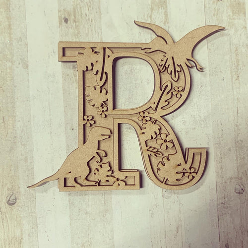 SL002 - Dinosaur Split Layered Personalised Letter (correct pic to follow) - Olifantjie - Wooden - MDF - Lasercut - Blank - Craft - Kit - Mixed Media - UK