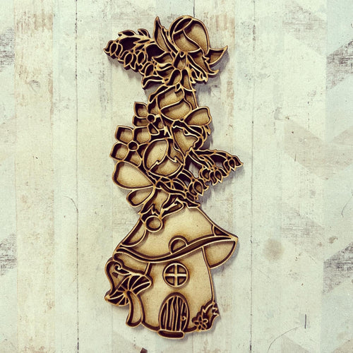 OL2967 - MDF doodle stacked Woodland Fairies - Olifantjie - Wooden - MDF - Lasercut - Blank - Craft - Kit - Mixed Media - UK