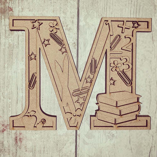 SL048 - School Themed Split Layered Personalised With Name Letter - Olifantjie - Wooden - MDF - Lasercut - Blank - Craft - Kit - Mixed Media - UK