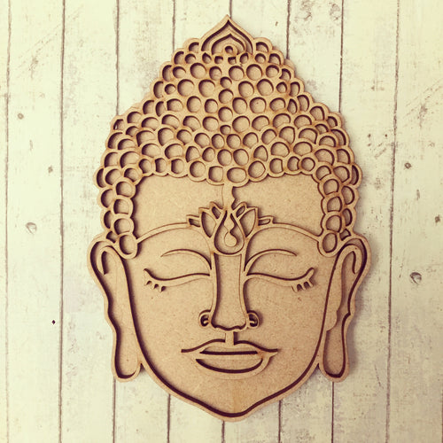 SJ123 - MDF Layered Buddha - Head - Olifantjie - Wooden - MDF - Lasercut - Blank - Craft - Kit - Mixed Media - UK