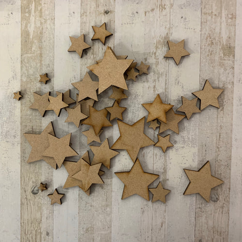 OL273 - MDF stars 30g - Olifantjie - Wooden - MDF - Lasercut - Blank - Craft - Kit - Mixed Media - UK