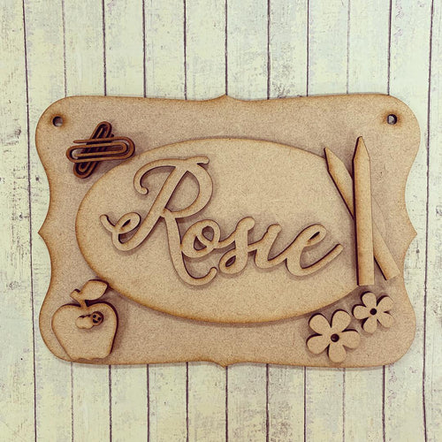 OP042 - MDF School Themed Personalised Plaque - Olifantjie - Wooden - MDF - Lasercut - Blank - Craft - Kit - Mixed Media - UK