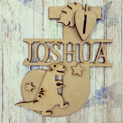 FL007 - MDF Dinosaur Personalised Split Letter - Olifantjie - Wooden - MDF - Lasercut - Blank - Craft - Kit - Mixed Media - UK