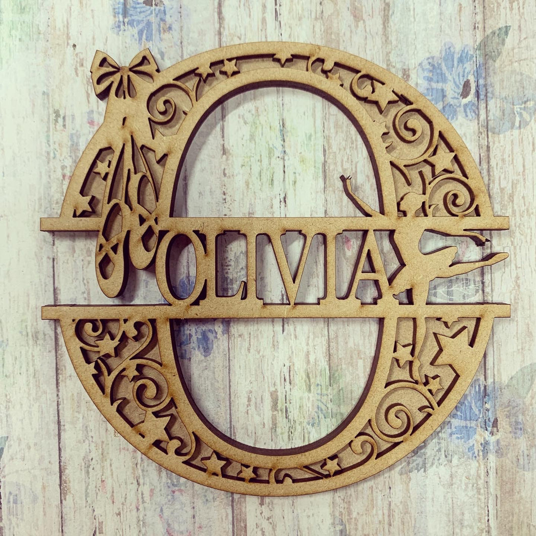 SL019 - Ballet Themed Split Layered Personalised Letter - Olifantjie - Wooden - MDF - Lasercut - Blank - Craft - Kit - Mixed Media - UK