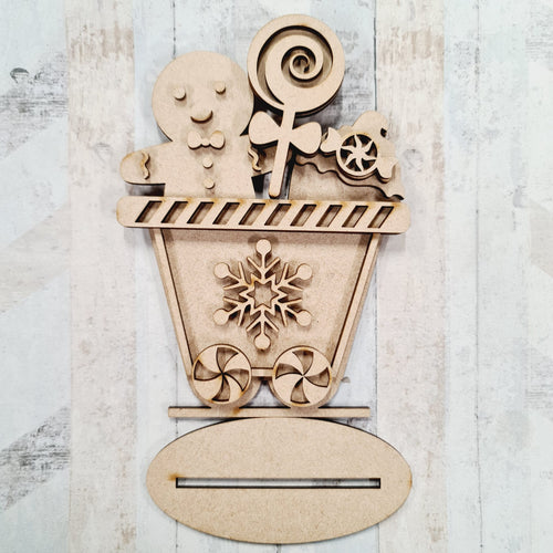 Sale OL1043 - MDF Freestanding Gingerbread Train Carriage - Carriage style 5 - Olifantjie - Wooden - MDF - Lasercut - Blank - Craft - Kit - Mixed Media - UK