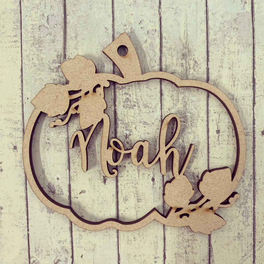 HI015 - MDF Personalised Hanging Pumpkin - Olifantjie - Wooden - MDF - Lasercut - Blank - Craft - Kit - Mixed Media - UK