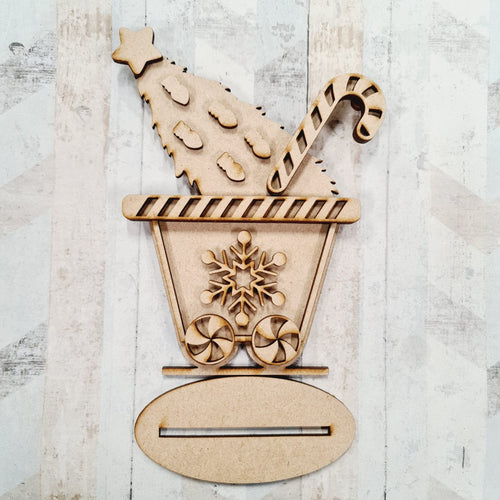 Sale OL1042 - MDF Freestanding Gingerbread Train Carriage - Carriage style 4 - Olifantjie - Wooden - MDF - Lasercut - Blank - Craft - Kit - Mixed Media - UK