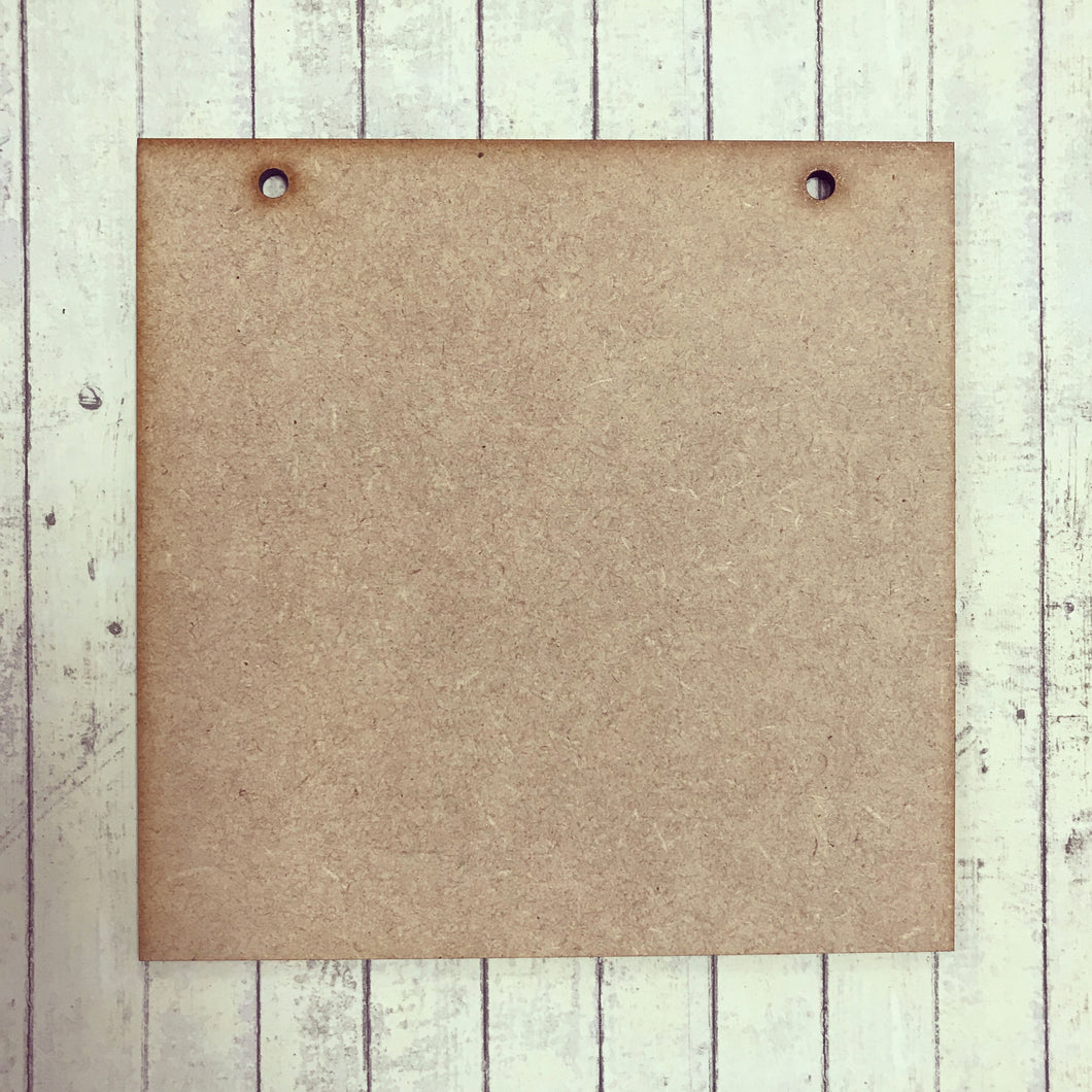 PL002 - MDF Square Shaped Hanging Blank Plaque - Olifantjie - Wooden - MDF - Lasercut - Blank - Craft - Kit - Mixed Media - UK