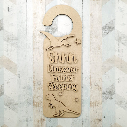 DH015 - Door Hanger - Dinosaur Theme - Olifantjie - Wooden - MDF - Lasercut - Blank - Craft - Kit - Mixed Media - UK