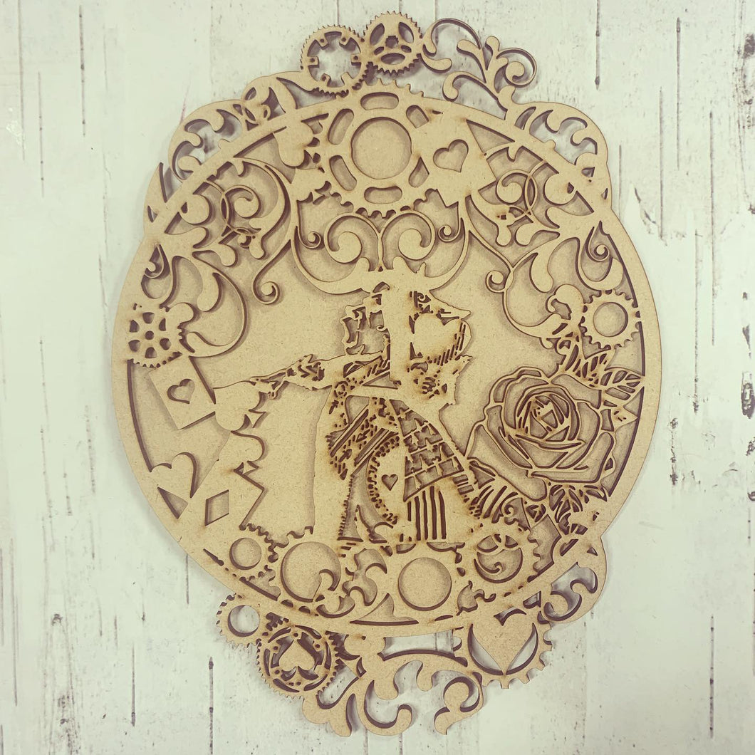 BD011 - MDF Alice in Wonderland Bonnita Doodles Design - Queen of Hearts - Olifantjie - Wooden - MDF - Lasercut - Blank - Craft - Kit - Mixed Media - UK