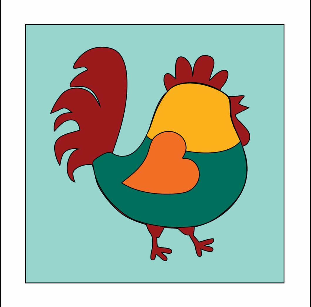 OL3161 - MDF Ladder Insert Tile - Rooster 2 - Olifantjie - Wooden - MDF - Lasercut - Blank - Craft - Kit - Mixed Media - UK