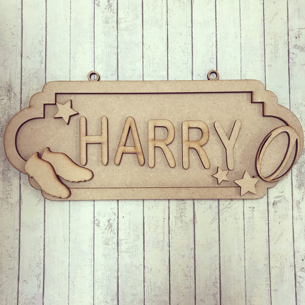 SS085 - MDF Rugby Personalised Street Sign - Small (6 letters) - Olifantjie - Wooden - MDF - Lasercut - Blank - Craft - Kit - Mixed Media - UK