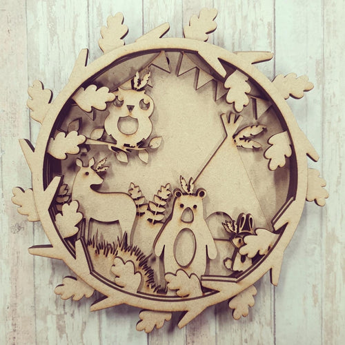 OL579 - MDF Layered Woodland Tribal Animal Plaque - Olifantjie - Wooden - MDF - Lasercut - Blank - Craft - Kit - Mixed Media - UK