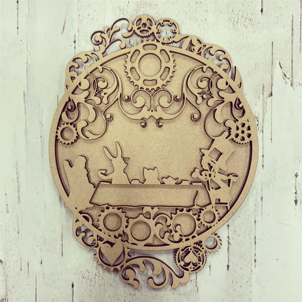 BD012 - MDF Alice in Wonderland Bonnita Doodles Design - Tea Party - Olifantjie - Wooden - MDF - Lasercut - Blank - Craft - Kit - Mixed Media - UK