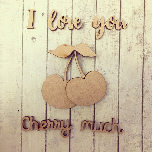 Sale OL265 - MDF Cherry Pun Set - Olifantjie - Wooden - MDF - Lasercut - Blank - Craft - Kit - Mixed Media - UK