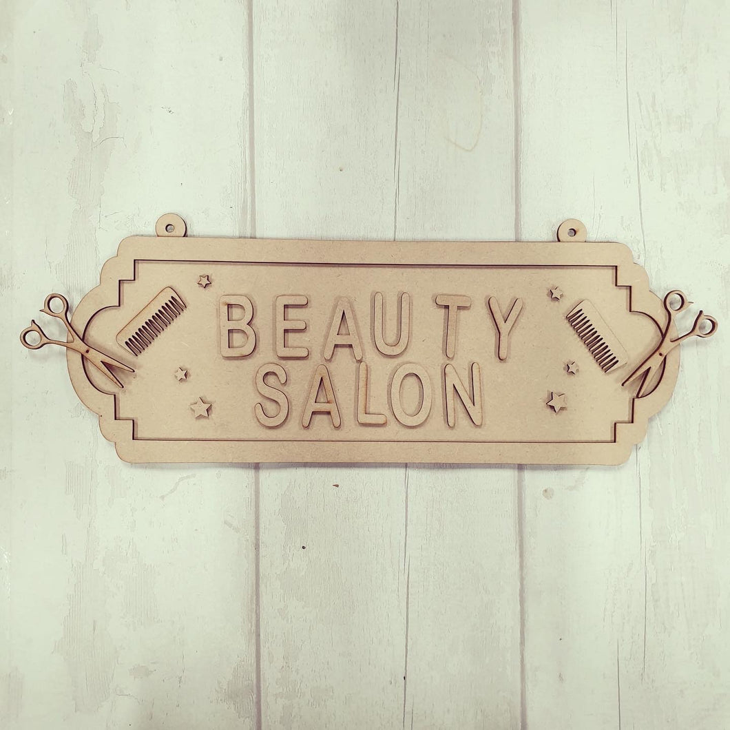 SS109 - MDF Hair Dressing / Barber Themed Personalised Double Height Street Sign - Olifantjie - Wooden - MDF - Lasercut - Blank - Craft - Kit - Mixed Media - UK