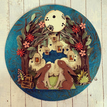 HC104 - MDF Bunny Lantern Scene Layered Plaque - Olifantjie - Wooden - MDF - Lasercut - Blank - Craft - Kit - Mixed Media - UK