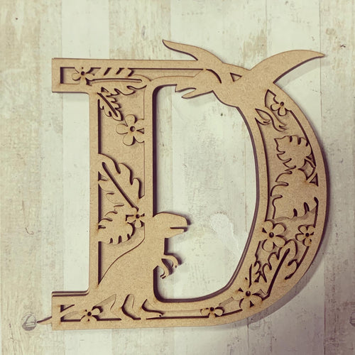 DL002 - MDF Dinosaur Layered Letter - Olifantjie - Wooden - MDF - Lasercut - Blank - Craft - Kit - Mixed Media - UK