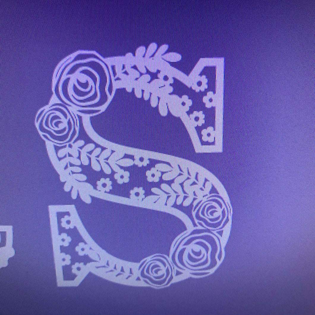 DL014 - MDF Roses Themed Layered Letter - Olifantjie - Wooden - MDF - Lasercut - Blank - Craft - Kit - Mixed Media - UK