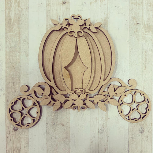 Sale OL330 - MDF Pumpkin Carriage Scene - Olifantjie - Wooden - MDF - Lasercut - Blank - Craft - Kit - Mixed Media - UK