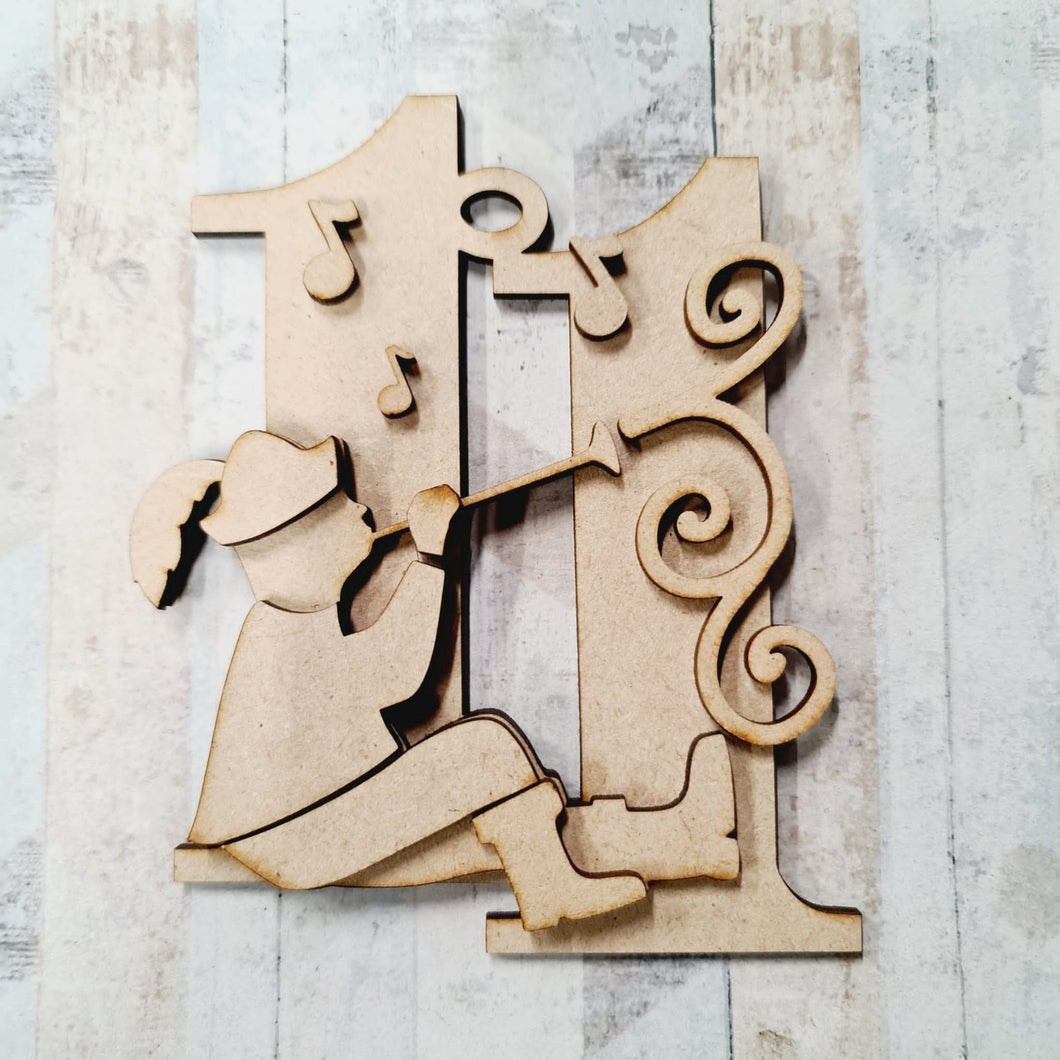 SJ336 - MDF Sarah Jane 12 days Christmas hanging or not - Day 11 - Olifantjie - Wooden - MDF - Lasercut - Blank - Craft - Kit - Mixed Media - UK