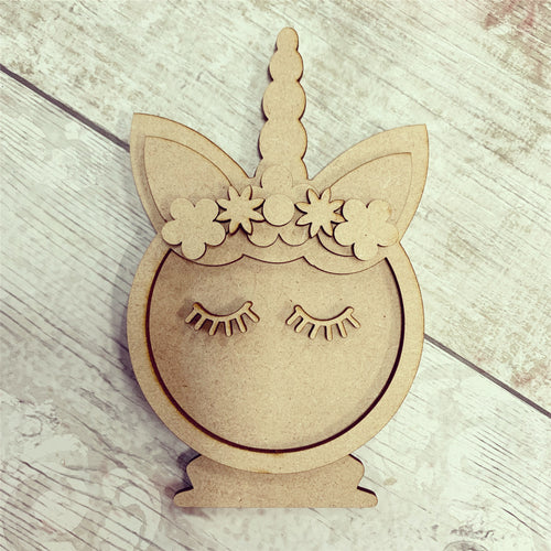 CH168 - MDF Unicorn Horn Snowglobe - Olifantjie - Wooden - MDF - Lasercut - Blank - Craft - Kit - Mixed Media - UK