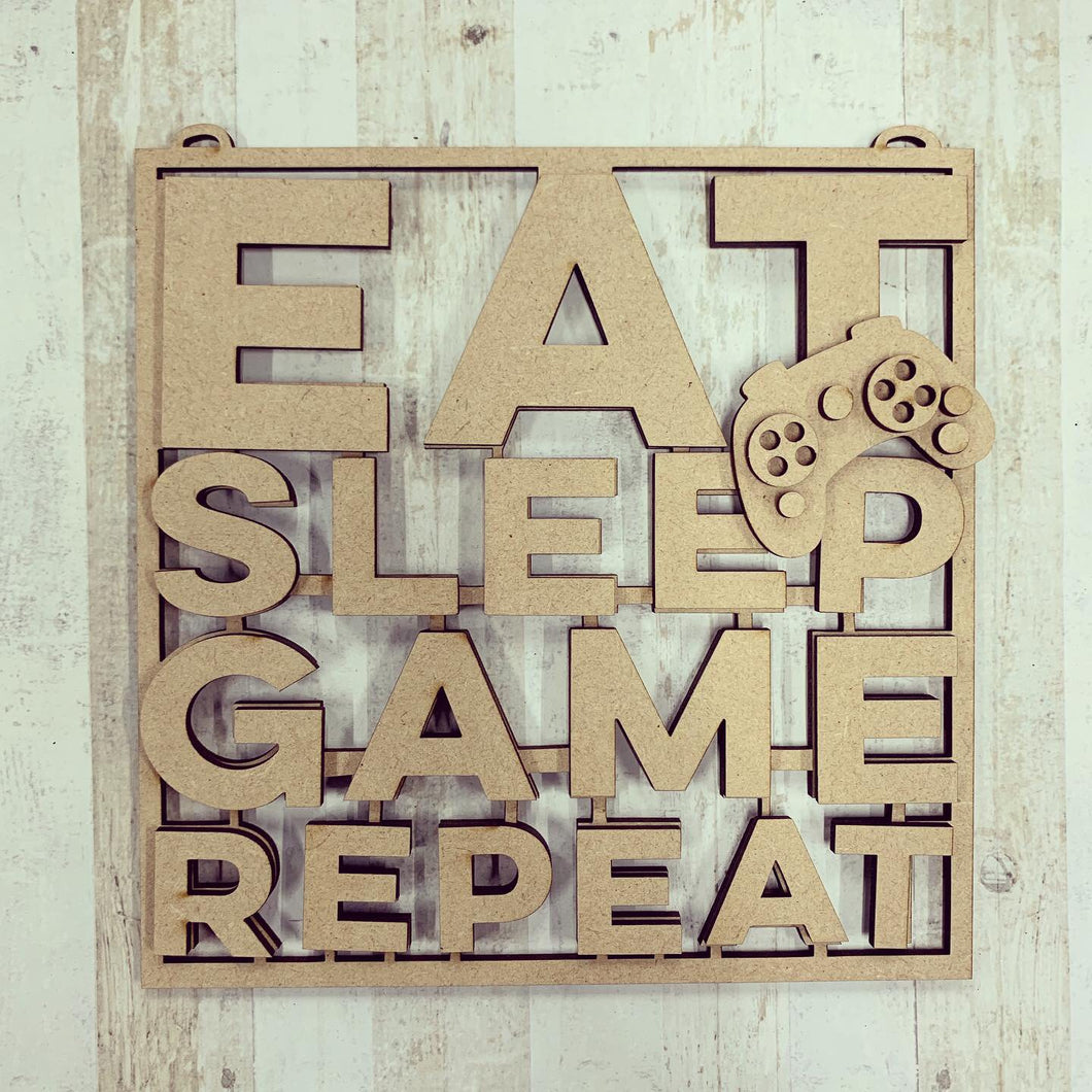 OL305 - MDF Gamers / Gaming Plaque - with optional hanging holes - Olifantjie - Wooden - MDF - Lasercut - Blank - Craft - Kit - Mixed Media - UK