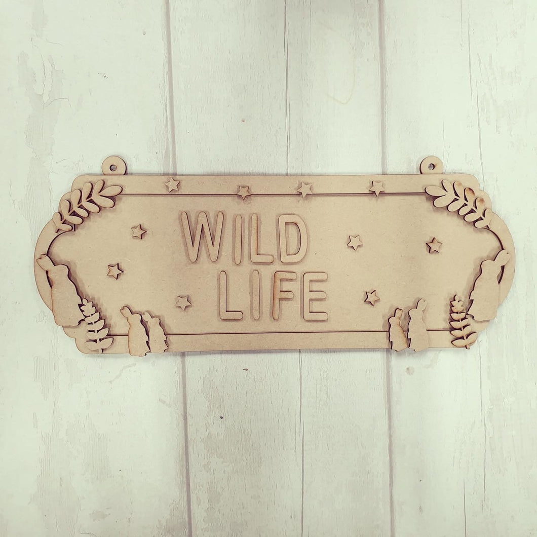 SS106 - MDF Bunny Themed Personalised Double Height Street Sign - Olifantjie - Wooden - MDF - Lasercut - Blank - Craft - Kit - Mixed Media - UK