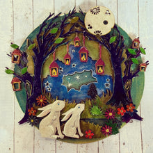 HC104 - MDF Bunny Lantern Scene Layered Plaque - Olifantjie - Wooden - MDF - Lasercut - Blank - Craft - Kit - Mixed Media - UK