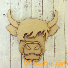 Sale OL100 - MDF Highland Cow - Olifantjie - Wooden - MDF - Lasercut - Blank - Craft - Kit - Mixed Media - UK