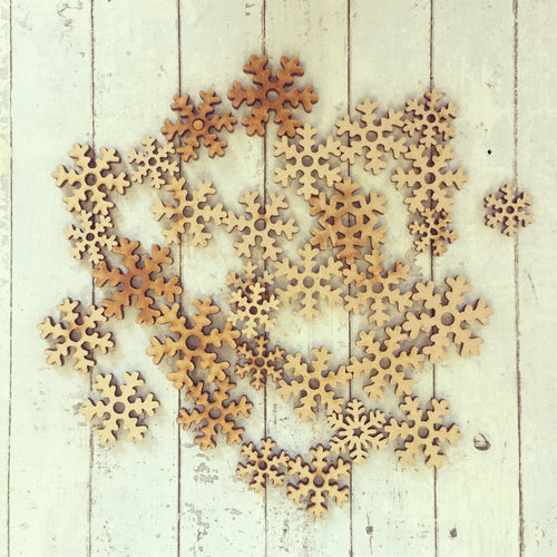 OL280 - MDF Mixed Snowflakes  - 20g - Olifantjie - Wooden - MDF - Lasercut - Blank - Craft - Kit - Mixed Media - UK