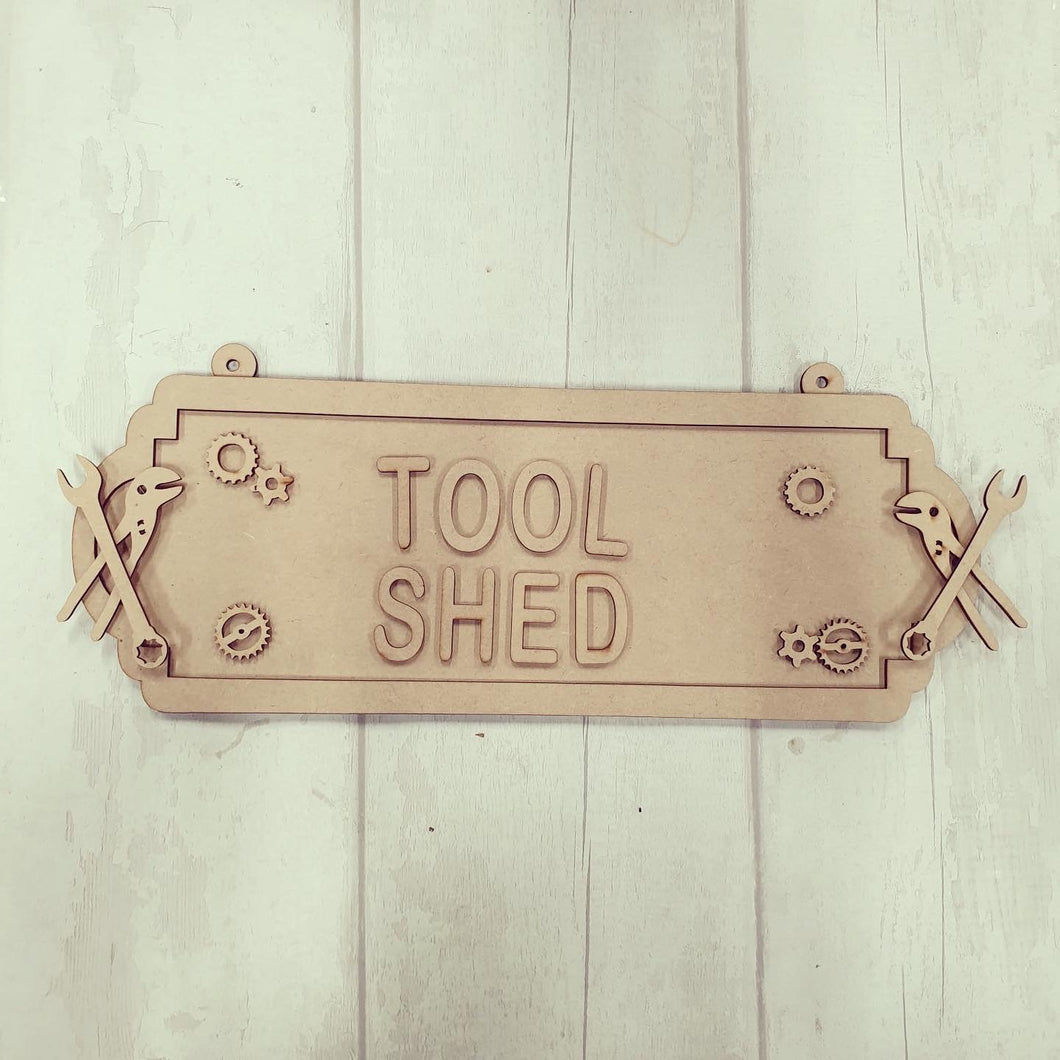 SS136 - MDF Tools Themed Personalised Double Height Street Sign - Olifantjie - Wooden - MDF - Lasercut - Blank - Craft - Kit - Mixed Media - UK