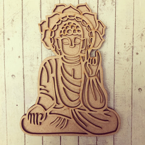 SJ122 - MDF Layered Buddha - Olifantjie - Wooden - MDF - Lasercut - Blank - Craft - Kit - Mixed Media - UK