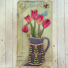HC094 - MDF Layered Tulip Jug Scene Plaque - Olifantjie - Wooden - MDF - Lasercut - Blank - Craft - Kit - Mixed Media - UK