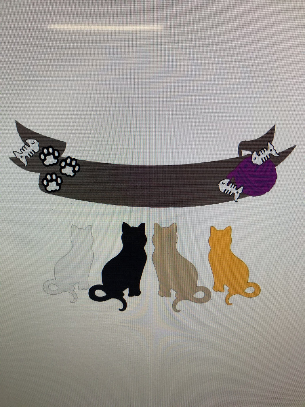 FA020 - MDF Cat Family Set - Olifantjie - Wooden - MDF - Lasercut - Blank - Craft - Kit - Mixed Media - UK