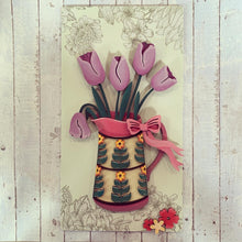 HC094 - MDF Layered Tulip Jug Scene Plaque - Olifantjie - Wooden - MDF - Lasercut - Blank - Craft - Kit - Mixed Media - UK
