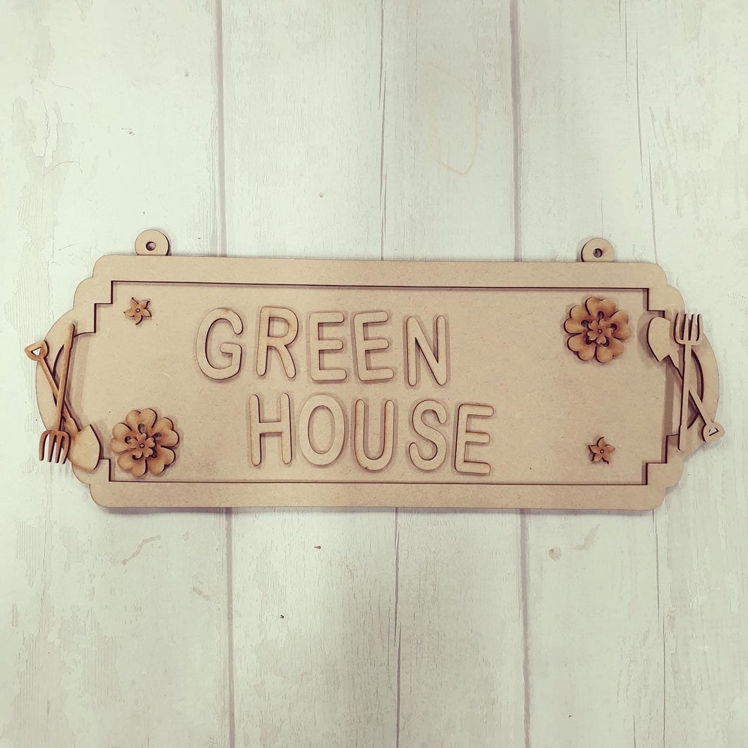 SS120- MDF Gardening Themed Personalised Double Height Street Sign - Olifantjie - Wooden - MDF - Lasercut - Blank - Craft - Kit - Mixed Media - UK