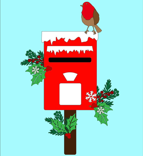 OL443 - MDF Robin Postcode Layered Winter Scene - Olifantjie - Wooden - MDF - Lasercut - Blank - Craft - Kit - Mixed Media - UK