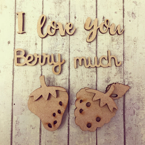 Sale OL266 - MDF Berry Pun Set - Olifantjie - Wooden - MDF - Lasercut - Blank - Craft - Kit - Mixed Media - UK