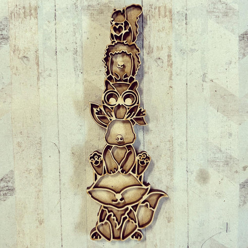 OL2937 - MDF doodle stacked Woodland Animal - Olifantjie - Wooden - MDF - Lasercut - Blank - Craft - Kit - Mixed Media - UK