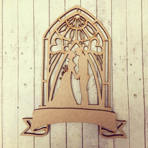 SJ120 - MDF Kissing Wedding Couple - Olifantjie - Wooden - MDF - Lasercut - Blank - Craft - Kit - Mixed Media - UK