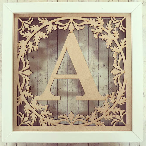 IF004- MDF Oak Initial - Front Insert with Optional Backing Plate (fits Ikea Ribba) - Olifantjie - Wooden - MDF - Lasercut - Blank - Craft - Kit - Mixed Media - UK