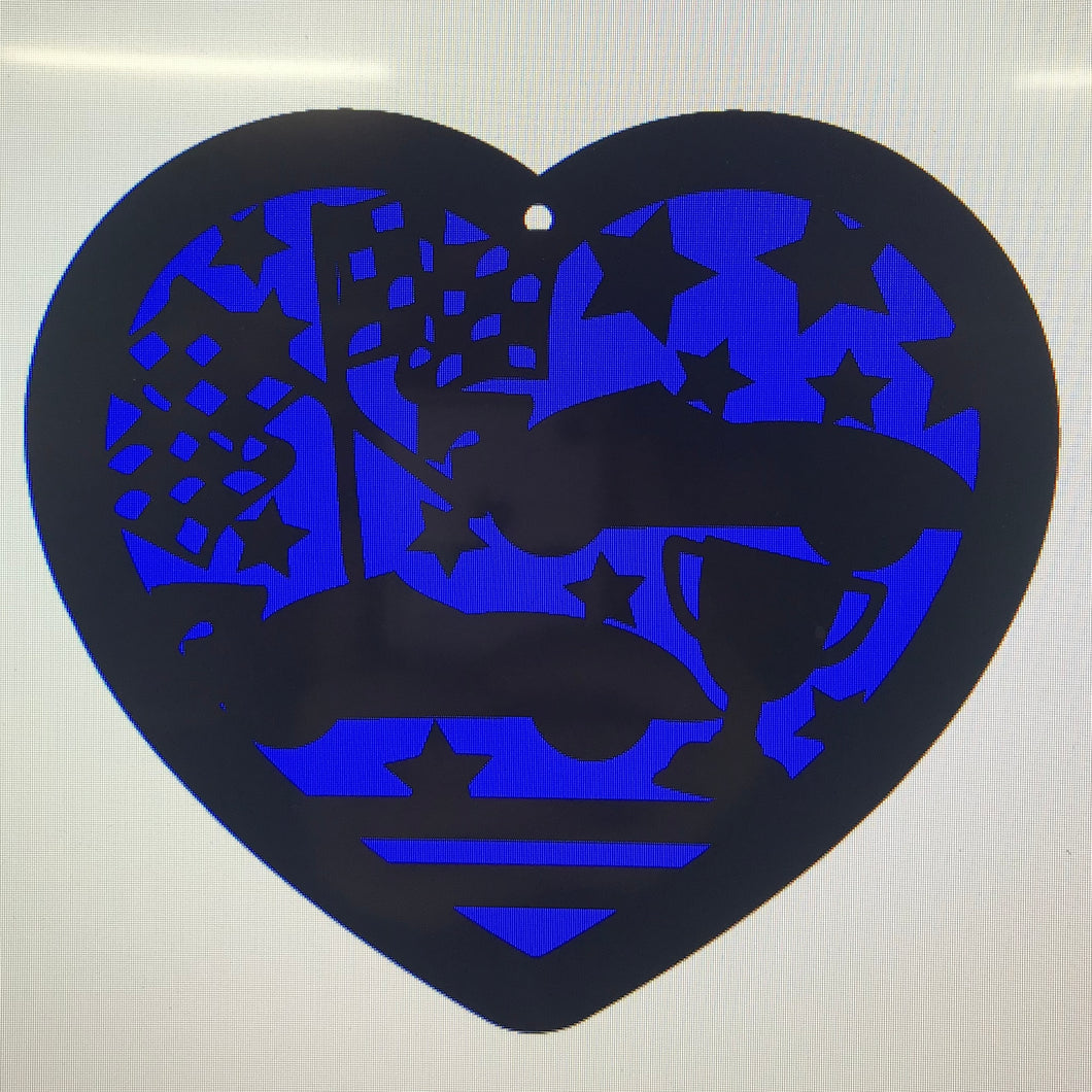 HB033 - MDF Hanging Heart - Personalised Layered Theme - Racing Car - Olifantjie - Wooden - MDF - Lasercut - Blank - Craft - Kit - Mixed Media - UK